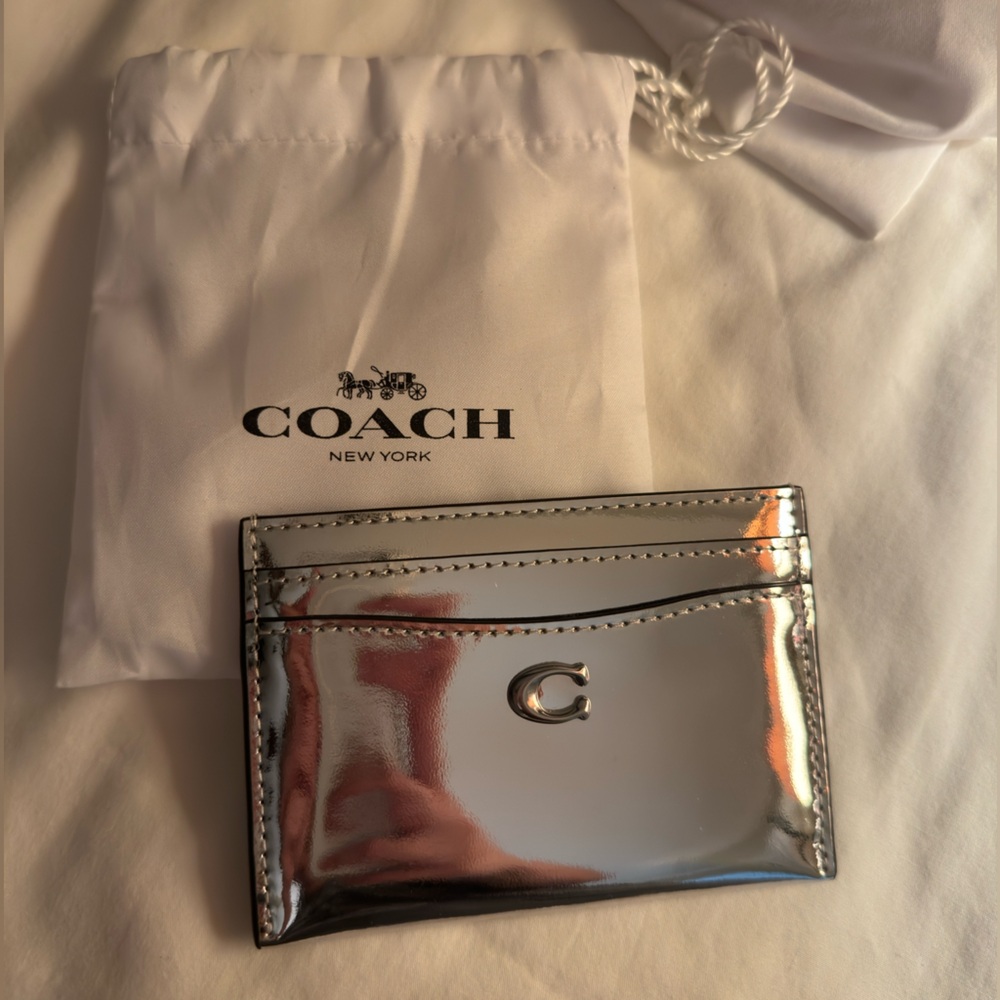 COACH Essential Card Case in Silver Metallic